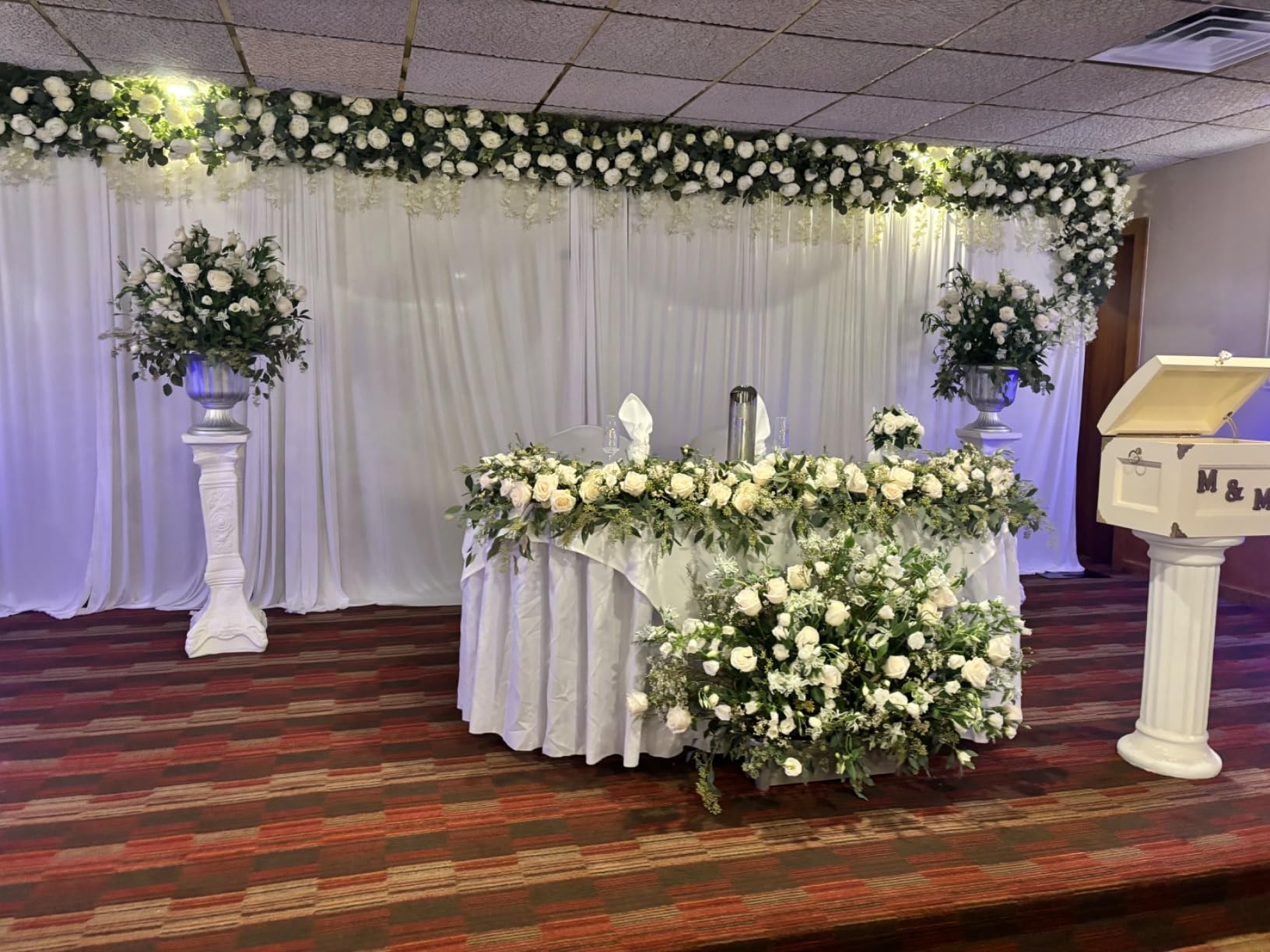 Hecis Heavy Duty Backdrop Stand, 10x20Ft Double Crossbar Pipe and Drape Stand Kit, Adjustable Banner Stand, Back Drop Stand for Party Event, Trade Shows & Wedding Decor customer photo 1