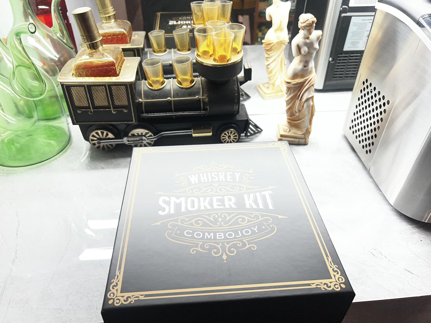 Whiskey Smoker Kit with Torch - 6 Flavors Wood Chips, 2 Glasses, 2 Ice Ball Molds - Cocktail Smoker Infuser Kit, Old Fashioned Drink Smoker Kit, Birthday Bourbon Whiskey Gifts for Men, Dad (NO Butane) customer photo 2