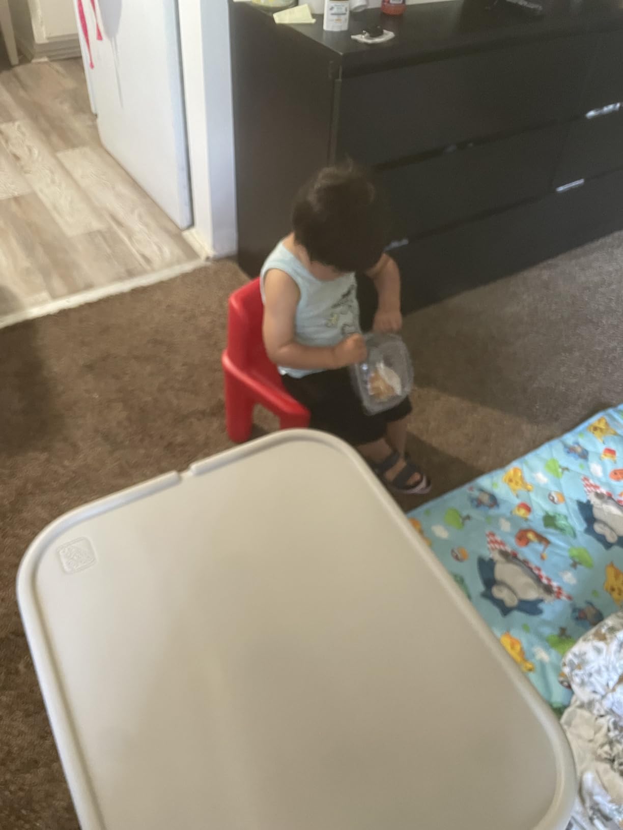Step2 Mighty My Size Kids Table & Chair Set, Playroom Activity Table for Arts & Crafts, Made of Durable Plastic, For Toddlers 2+ Years Old, Gray & Red customer photo 1