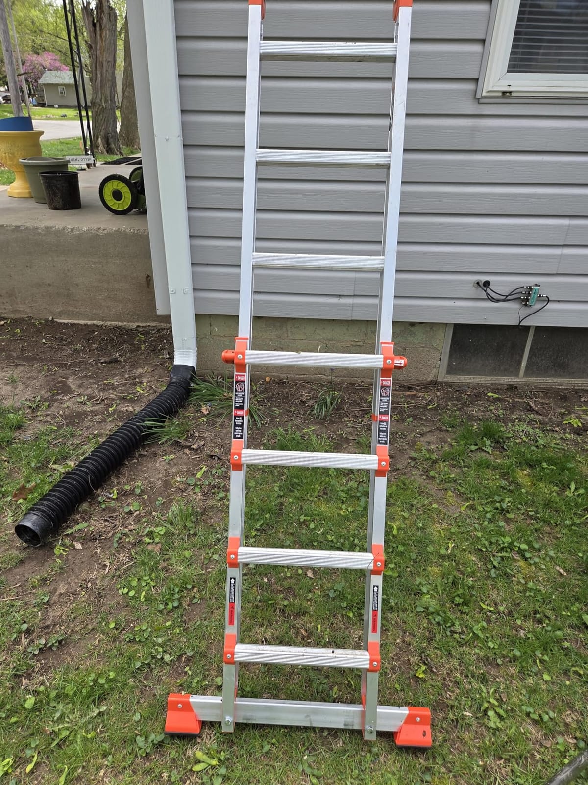 LANBITOU Ladder A Frame Extension 14Ft Multi Position for Home 330lbs | 2mm Thickness Aluminum, Telescoping, Anti-Slip Feet, ANSI Approved, Storage Folding, Security Load for Stairs Indoor Outdoor Roof customer photo 2