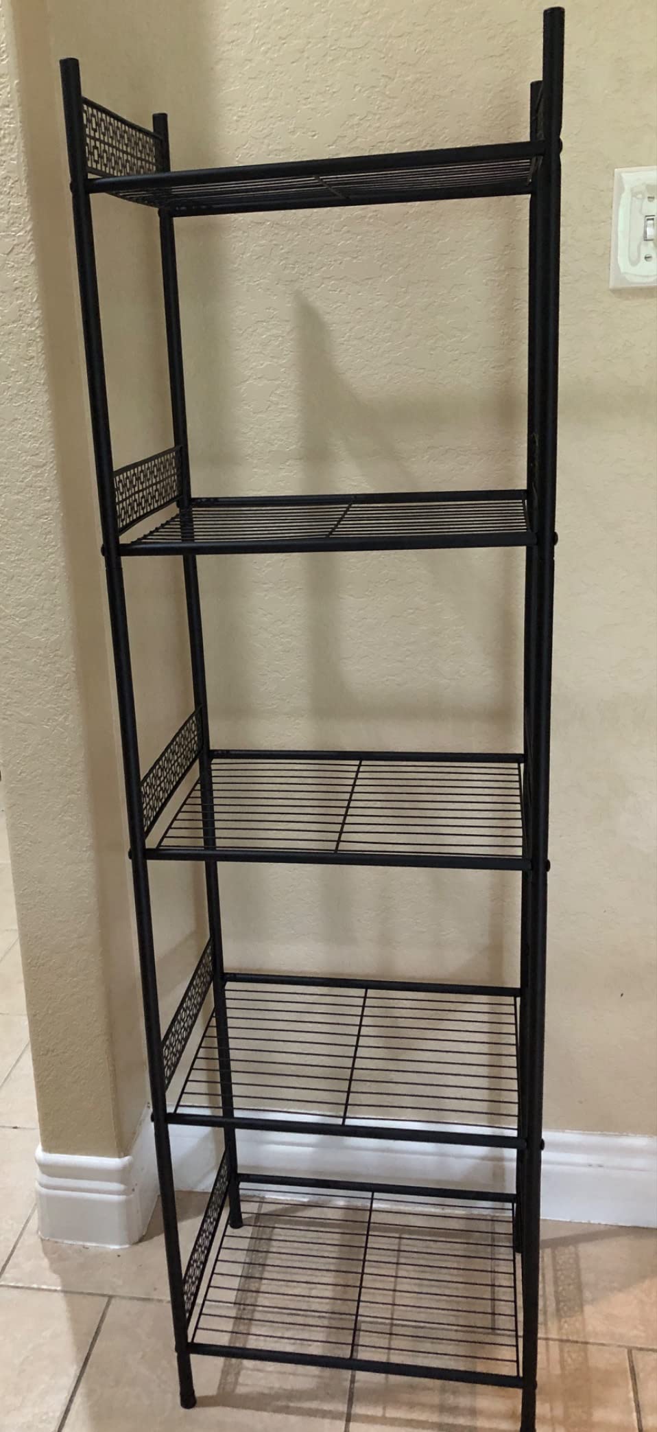 Nandae 5-Tier Bathroom Storage Shelf, Heavy Duty Wire Shelving Unit Free Standing Towel Rack Organization for Kitchen Bathroom Laundry, Black customer photo 2