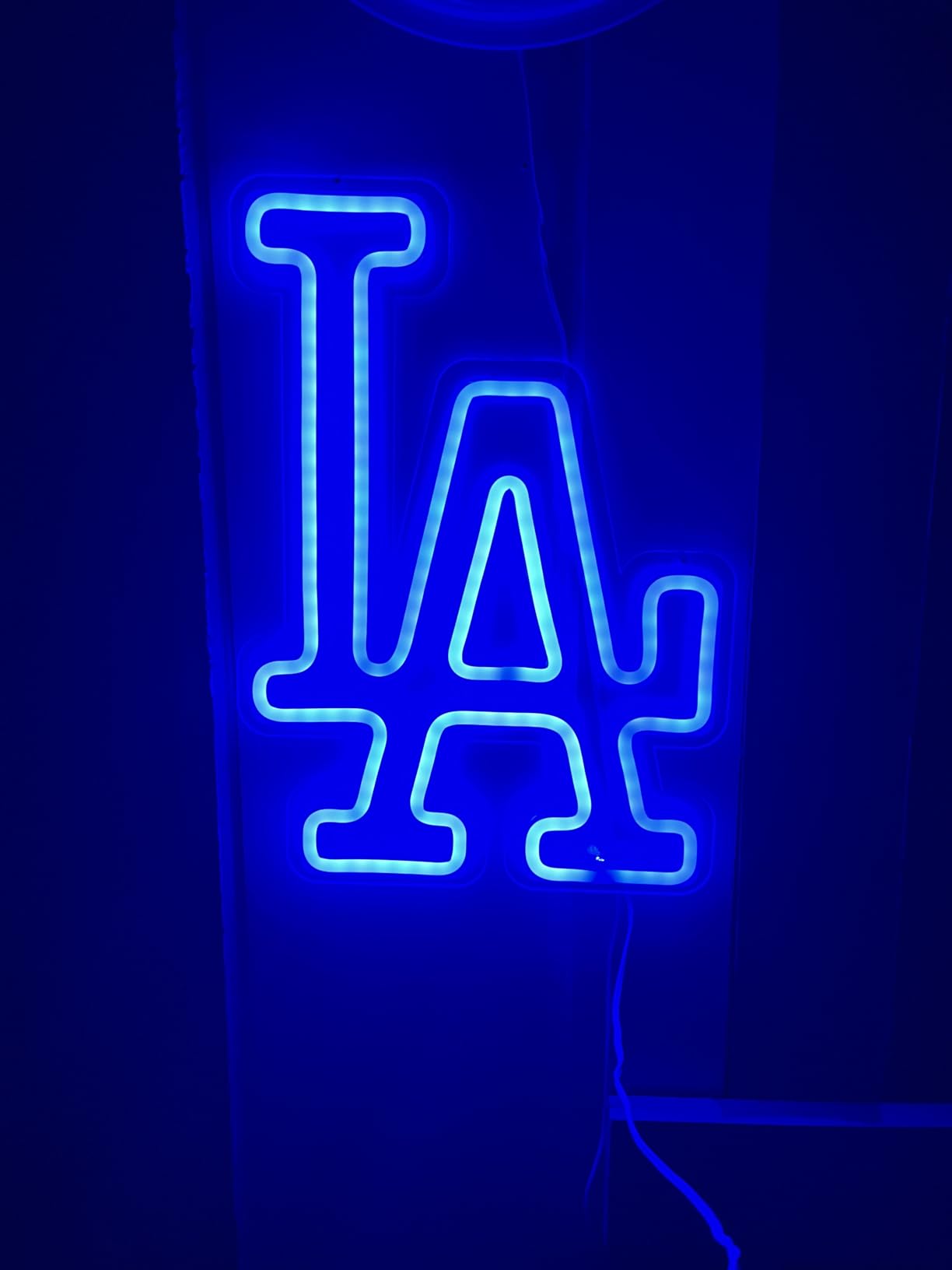 WonderfulLife Dodgers Neon Sign for Garage or Man Cave Decor, Gifts for Men With Dodge Baseball Team Logo, Blue Neon for Party, Bar, Dorm, Office Wall Art and Game Room Deco. customer photo 1