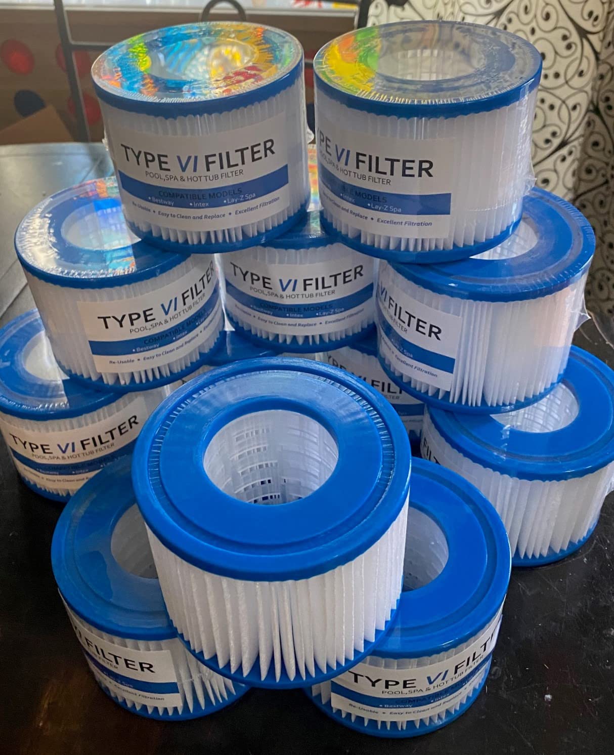 Type VI Hot Tub Filter & SPA Filter for Lay-Z Spa/Intex/Coleman SaluSpa | for 90352E, 58323E, 58324 Hot Tub Filter, Swimming Pool Pump Filter Cartridge, 12 Pack customer photo 2