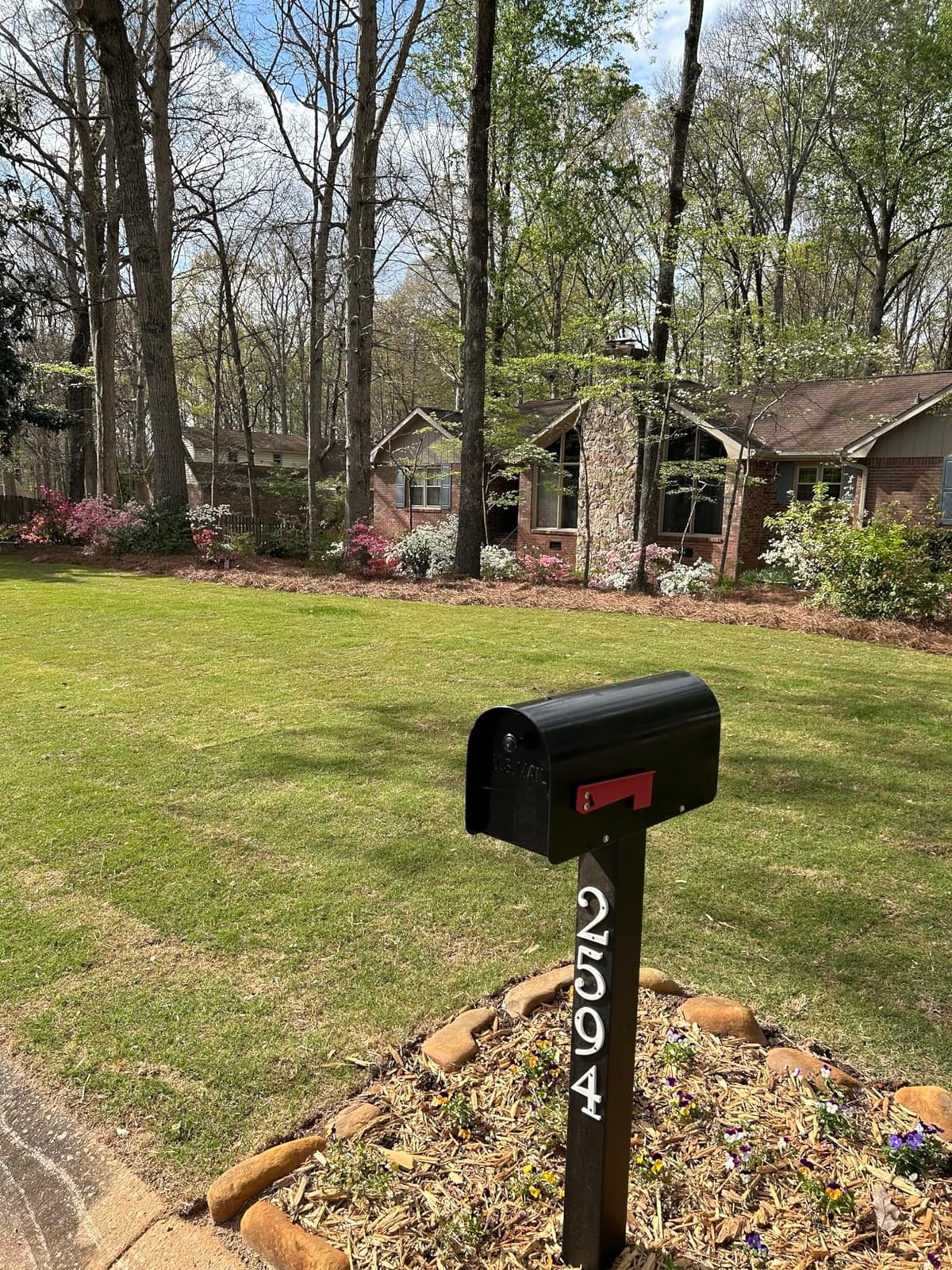 Architectural Mailboxes Brighton Aluminum Mailbox Post, Black | Heavy-duty post with weather-resistant outdoor build and a rust-resistant powder-coat finish. customer photo 1