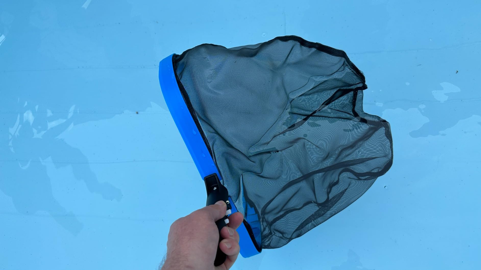 Pool Skimmer Net for Pool Cleaning, Heavy Duty Pool Net Skimmer with Fine Mesh & Deep Bag, Aluminum Frame Pool Leaf Net for Above Ground & In-Ground Pools, Pond Cleaning Leaf Rake Net (No Pole) customer photo 1