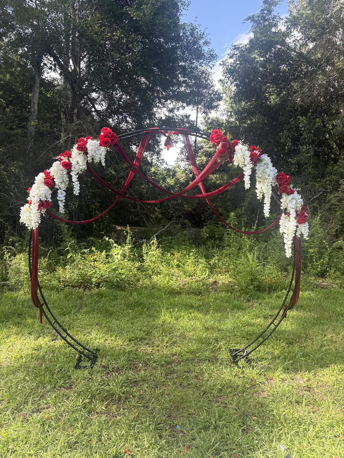 Queension Extra Large Wedding Arch for Ceremony 8.5Ft Wide 7.4Ft High,Black customer photo 2