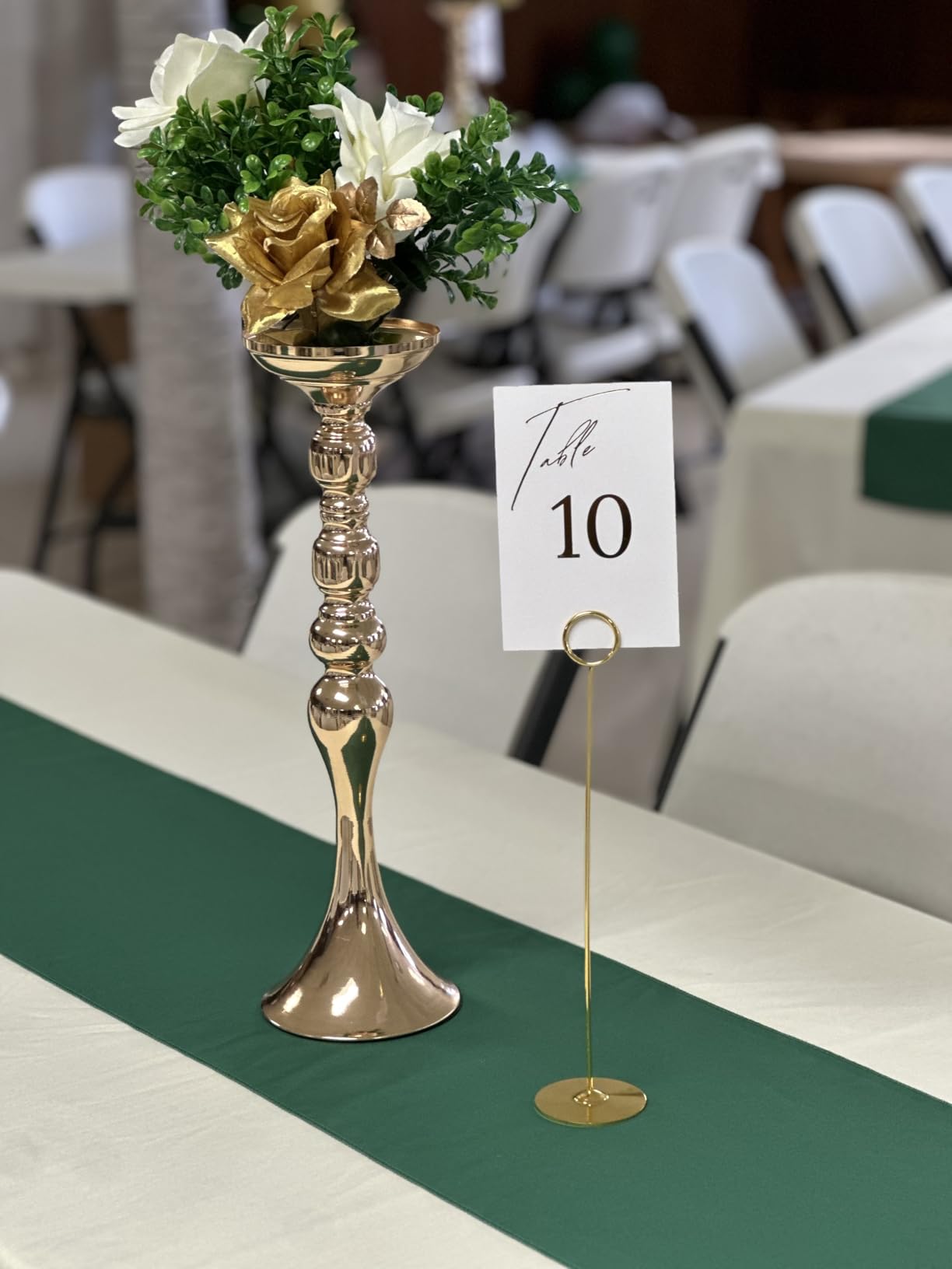 Sadnyy 16 Pcs Metal Flower Arrangements Stand Metal Wedding Centerpiece Stand Tall Table Decor Flower Vase for Wedding Reception Centerpieces Event Party Hotel Home Decor (15 Inch, Gold) customer photo 2