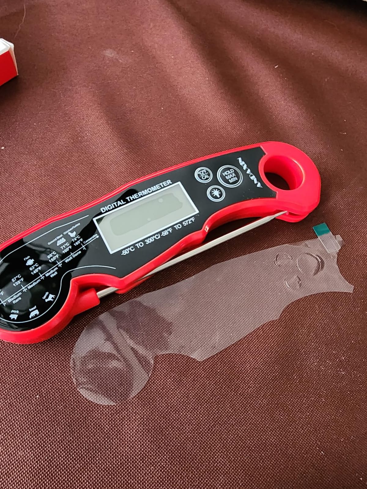 Meat Thermometer Digital for Grilling and Cooking - ANDAXIN Waterproof Ultra-Fast Instant Read Food thermometers with Backlight & Calibration for Kitchen, Deep Fry, BBQ, Grill(Red/Black), LCD customer photo 1