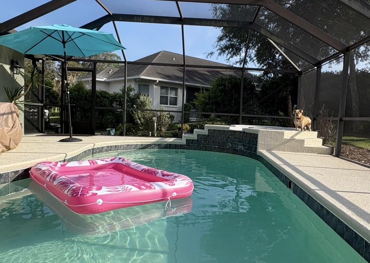 Inflatable Tanning Pool Lounger Float - Jasonwell 4 in 1 Sun Tan Tub Sunbathing Pool Lounge Raft Floatie Toys Water Filled Tanning Bed Mat Pad for Adult Blow Up Kiddie Pools Kids Ball Pit (MG,L) customer photo 1