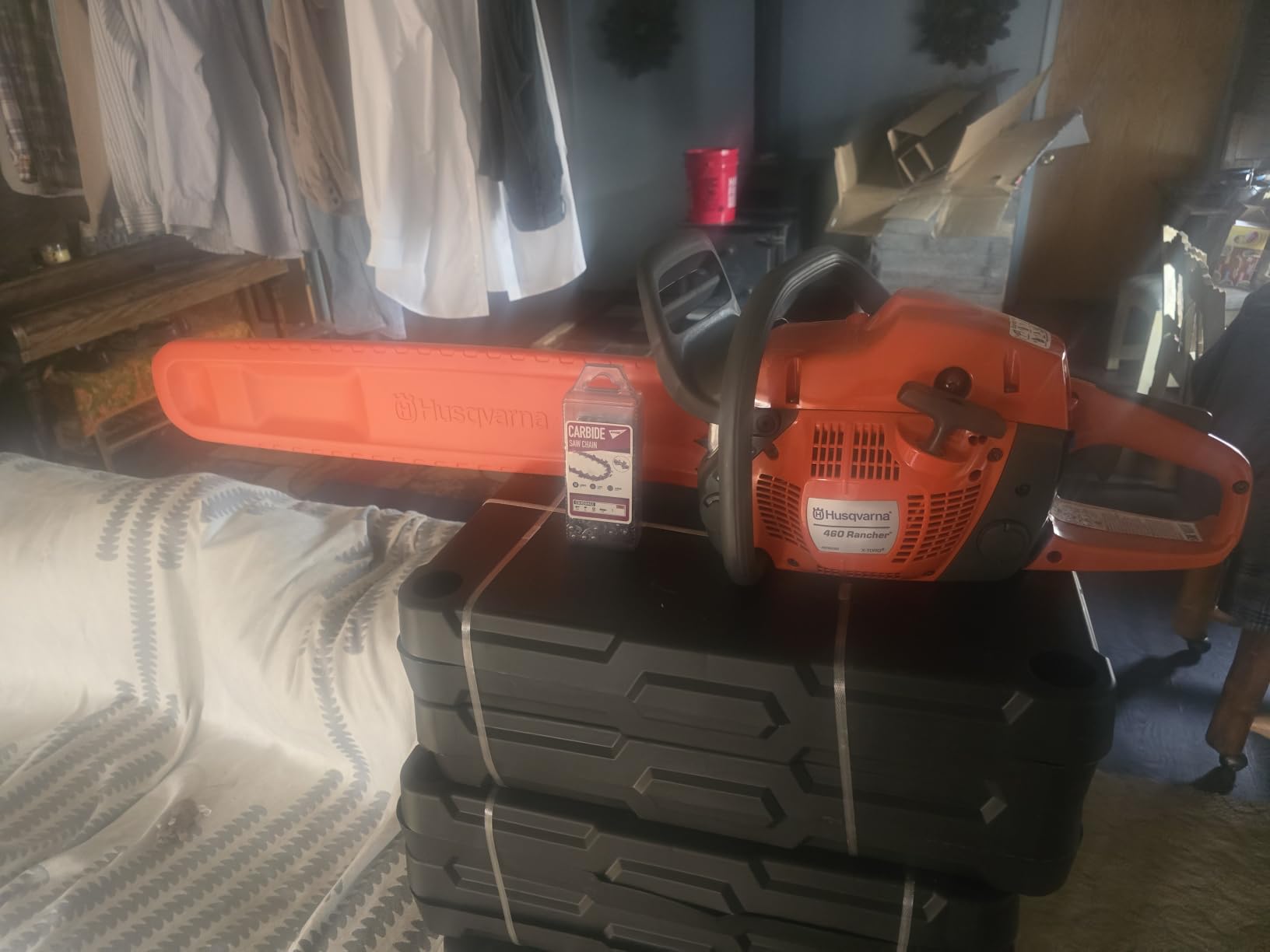 Husqvarna 460 Rancher Gas Powered Chainsaw, 24 Inch | Chain saw for wood cutting featuring tree saw, 60.3-cc 3.6-HP, 2-Cycle X-Torq Engine and Automatic Adjustable Oil Pump customer photo 1