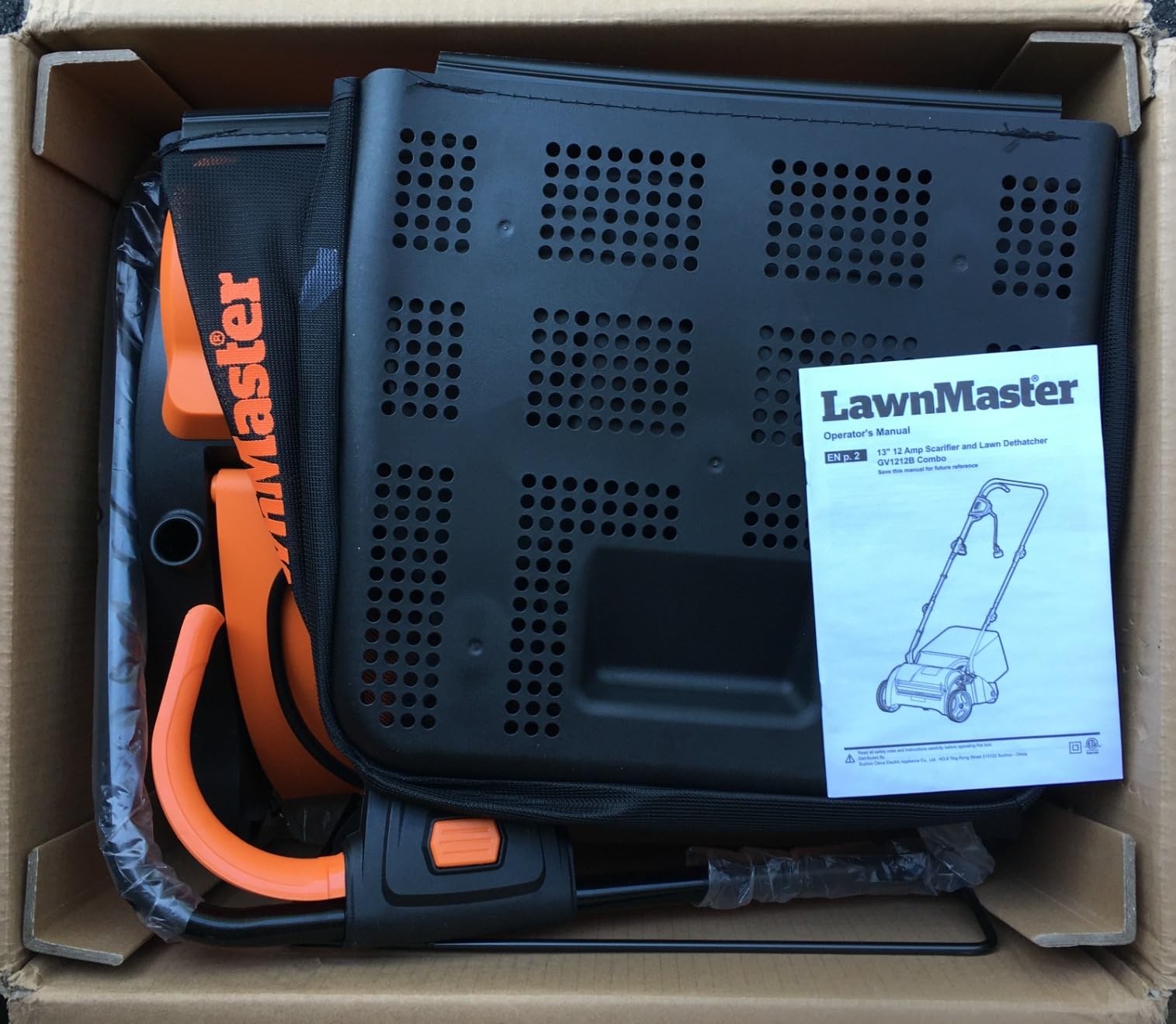 LawnMaster GVB1316 Electric 16-Inch 13 Amp Dethatcher and Scarifier with 12 Gallon Collection Bag customer photo 1