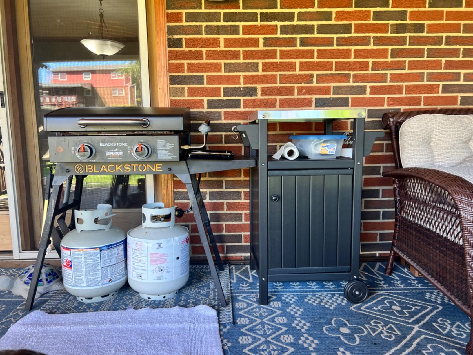KORVOS Kitchen Portable Outdoor Grill Cart, Patio Bar Cart with Stainless Steel Top and Rolling Wheels customer photo 2
