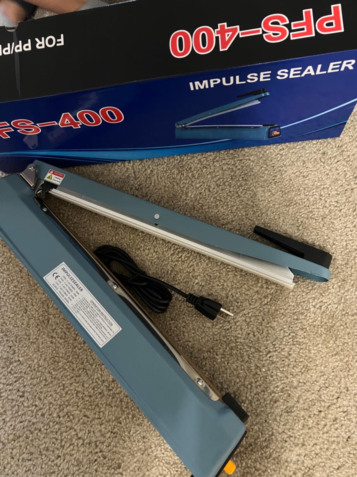 Impulse Heat Sealer 16 Inch Mylar Bag Sealer Heat Seal Machine, 110v Manual Heat Sealer for Plastic/Poly/Cookie Bags, 8 Replacement Parts & Teflon Cloth Strip(2 Round Cutter Lines Included) customer photo 1