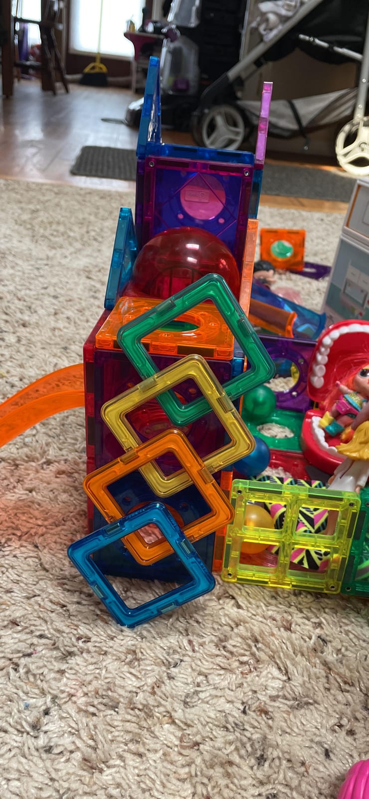 cossy 120Pcs Magnetic Tiles Magnetic 3D Building Blocks Set, Construction Toys for 3 4 5 6 7 8 Year Old Boy and Girl with Stronger Magnets, Educational Toys, Recreational, Conventional customer photo 2
