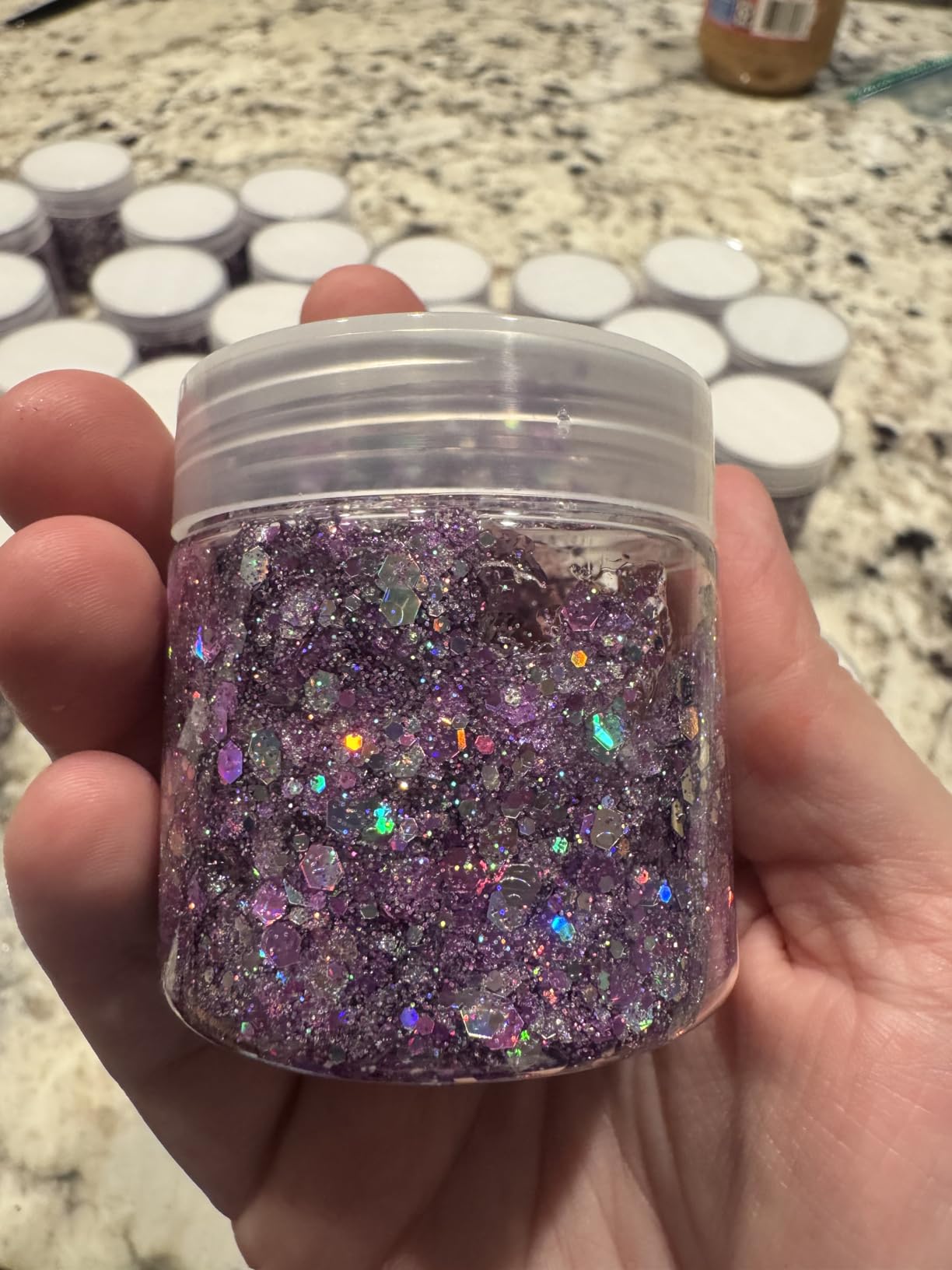 Loretoy 36 Pack 2 OZ Plastic Jars with Lids, BPA Free, Reusable, Refillable Transparent Cosmetic Containers for Bath Salts, Cosmetics, Powders, Beauty Product and Small Accessories customer photo 1