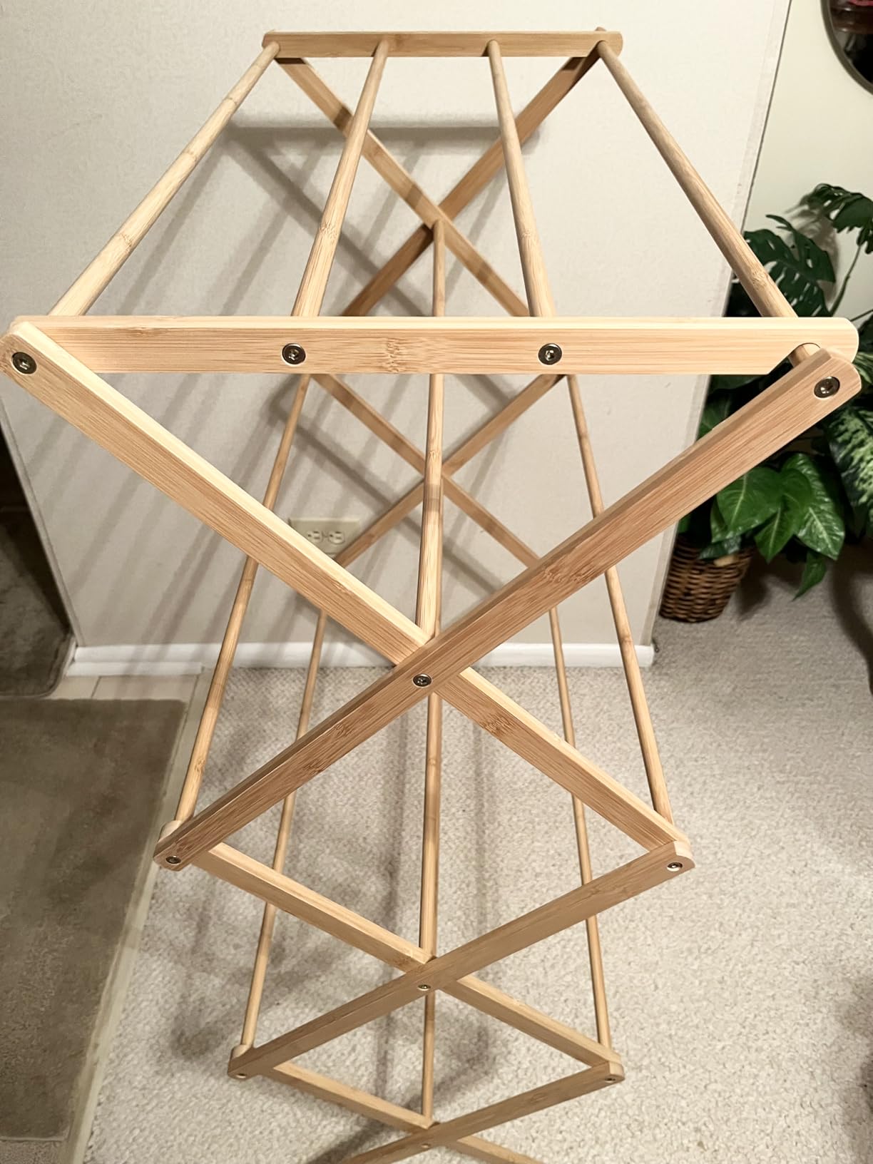 Honey-Can-Do Collapsible Bamboo Drying Rack - Sturdy & Foldable Laundry Drying Rack customer photo 2