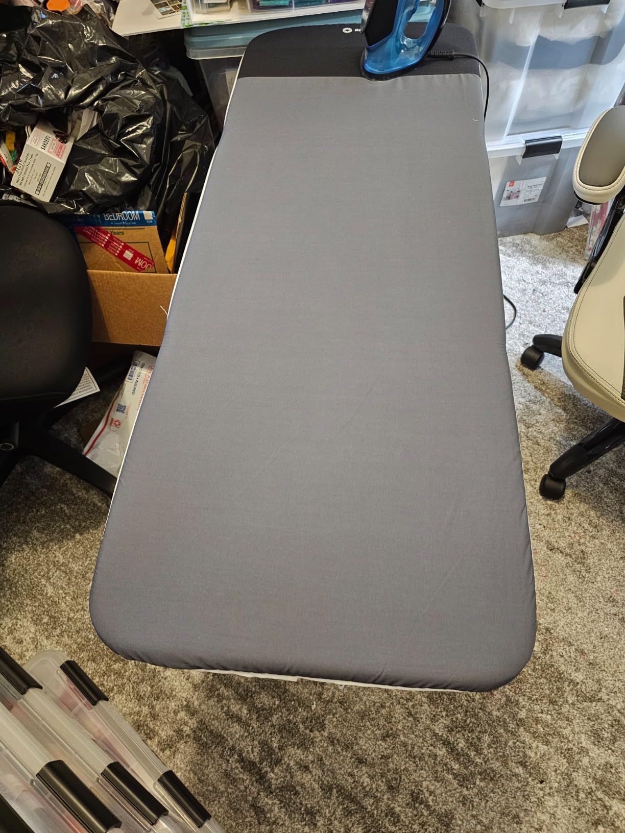 Reliable Ironing Board, XL Rectangular Pressing Surface, Made in Italy | Adjustable Height, Vera Foam Memory Foam Cover, Heat Resistant Zone, Ergonomic Iron Rest, Storage Pocket Included customer photo 1