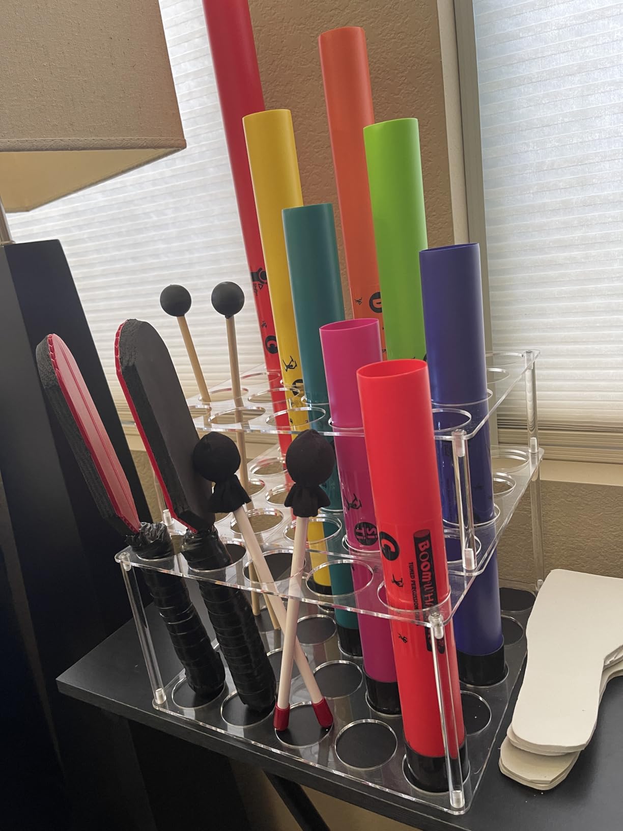 Vinyl Storage Rack 50-Holes Acrylic Vinyl Roll Holder Craft Storage Organizer for Craft Room customer photo 1