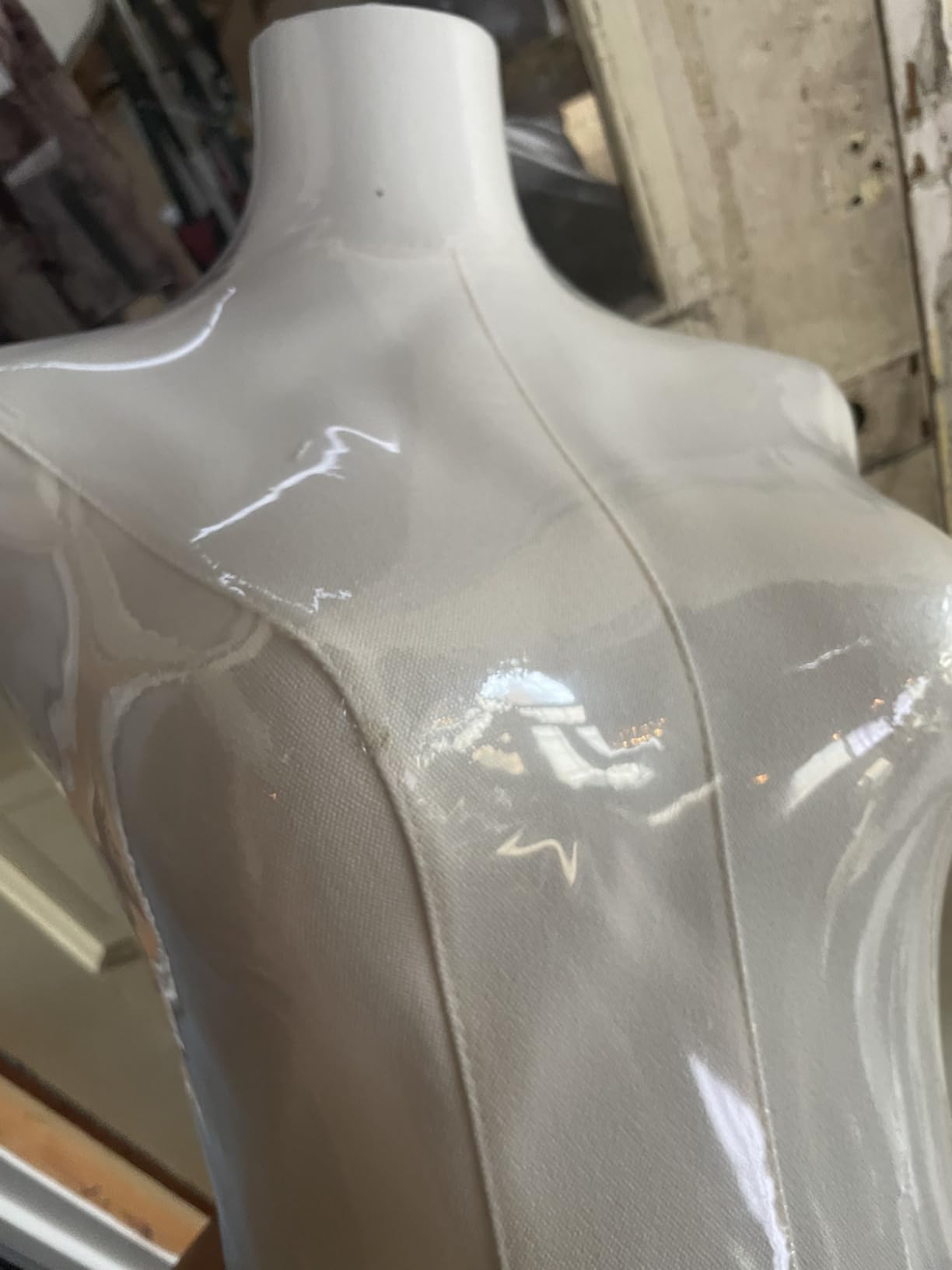 Female Mannequin Torso Women Dress Forms for Sewing, Mannequin Body High Stability Gold Metal Stand, Adjustable Height 50 inches-70 inches Thin Body customer photo 1