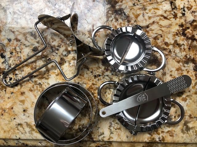Dumpling Maker Set 7 Piece - Stainless Steel Dumpling Press Kit with Dough Cutter Rings, Empanada Mold & Filling Spoon - DIY Dumpling Maker Tool Set for Gyoza, Pierogi, Ravioli customer photo 2