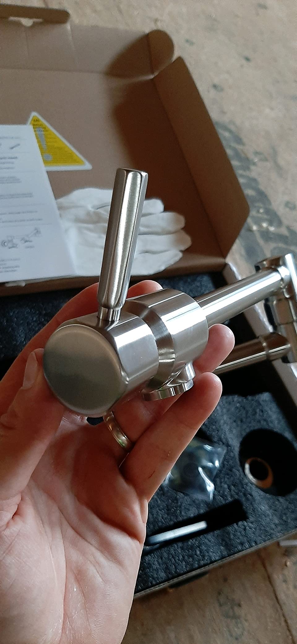 Pot Filler Faucet Brushed Nickel, ALEASHA Solid Brass Made Pot Fillers, Heavy Duty Wall Mount Folding Faucet for Kitchen customer photo 1