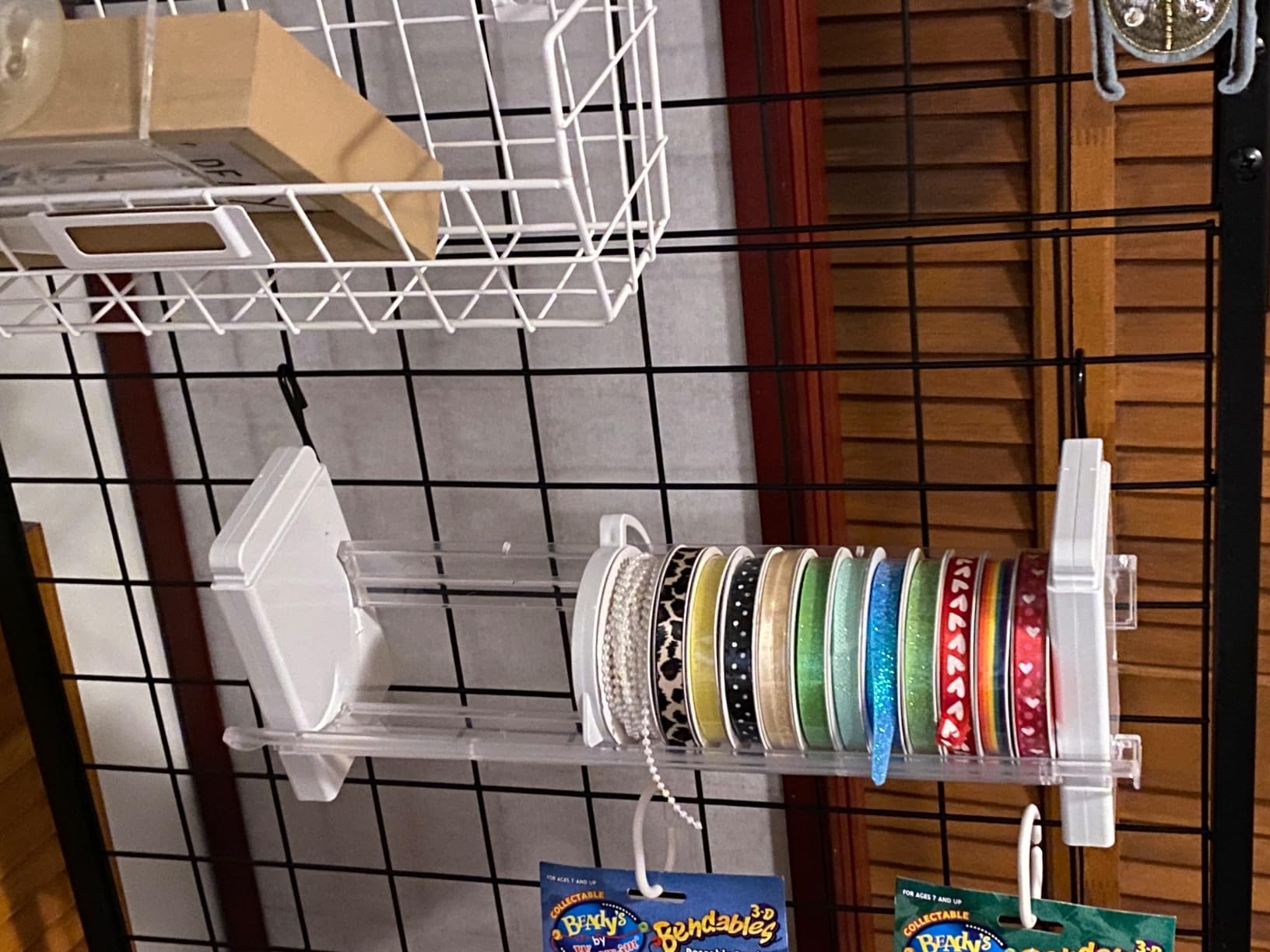 ArtBin Ribbon Storage Rack and Spool Holder, White | Holds Ribbon Spools for Craft Rooms and Gift Wrapping, Wall or Table Use, Durable Rack, White customer photo 2