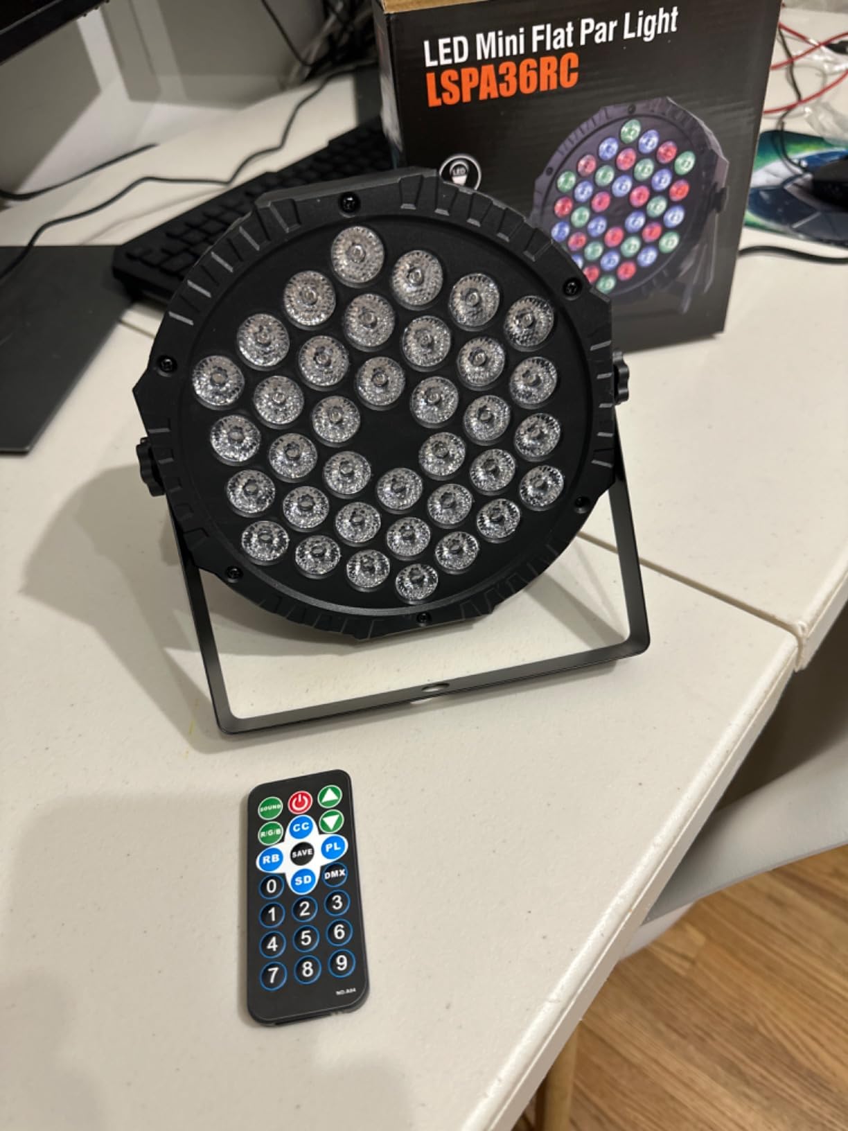 LED Par Light Stage Lights: 36 RGB LED Party Lights with Remote DMX Control | DJ Lights with Sound Activated Modes - Uplighting for Indoor Floor DJ Stage Disco Club Wedding Show Events Use, 2 Pack customer photo 2
