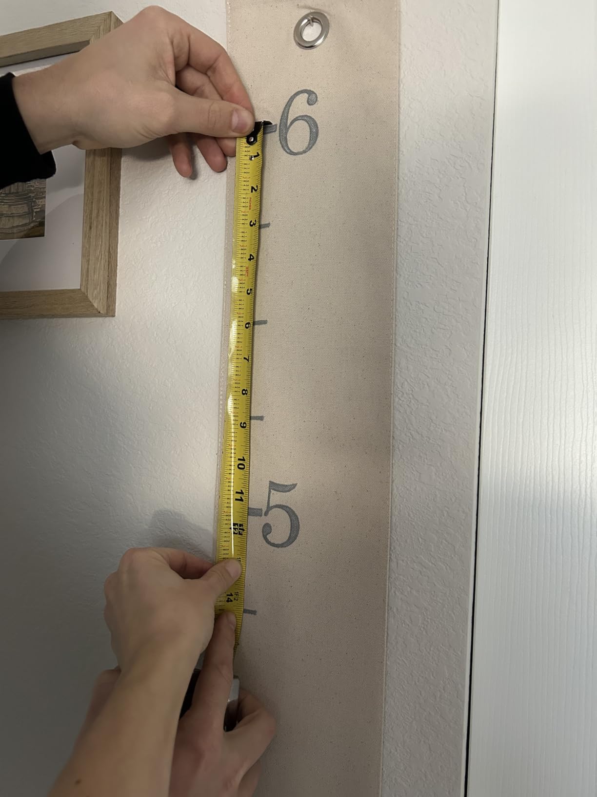 Growth Chart for Wall - Canvas Fabric Natural Color - Big Brother Big Sister Gift Children Height Chart Measure Childs Growth Kids Room Decor Nursery Wall Ruler and Pen customer photo 1