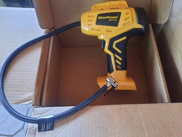 KeenPower Tire Inflator Portable Air Compressor 21V Battery Powered 160PSI | Dual Power Supply, Auto Shut-Off, Digital Pressure Gauge, Super Faster Inflation Air Pump for Car Motorcycle Bike Ball Gift customer photo 2