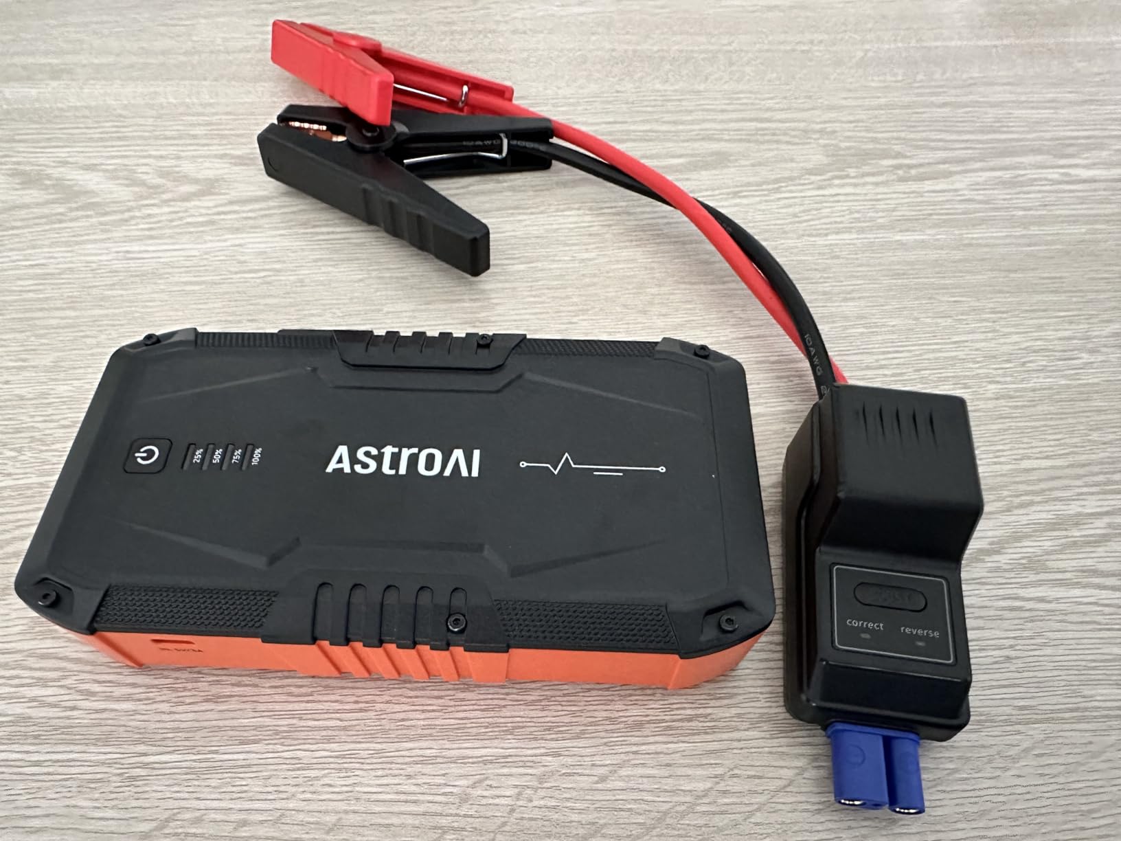 AstroAI S8 Car Battery Jump Starter 1500A - Portable 12V Lithium Jump Box | BOOST for Dead Battery, 3 Mode Flashlight, Power Bank & Smart Jumper Cables - for 6.0L Gas and 3.0L Diesel Engine, Orange customer photo 1