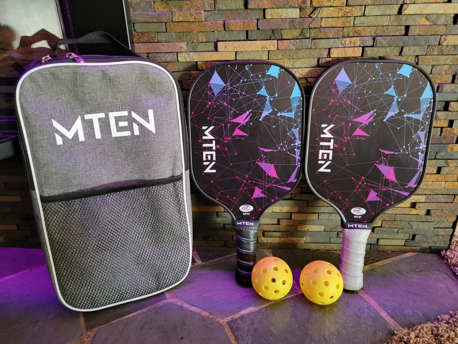 MTEN Pickleball Paddles Set of 2/4/1, USAPA Approved Fiberglass Rackets | Lightweight Set for Men, Women, Beginners & Intermediate customer photo 1