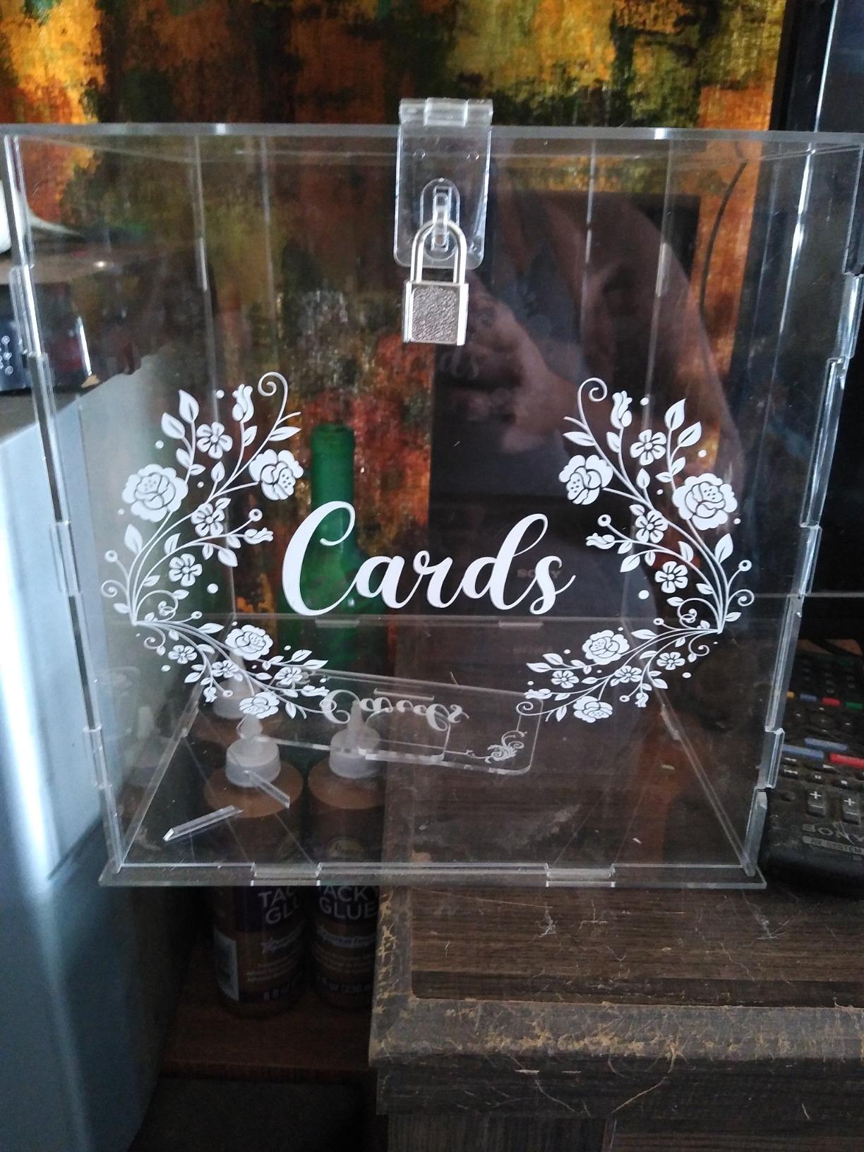 Hooqict Clear Acrylic Wedding Card Box with Slot Large Blank Gift Card Boxes for Reception, Party, Wishing Well customer photo 2