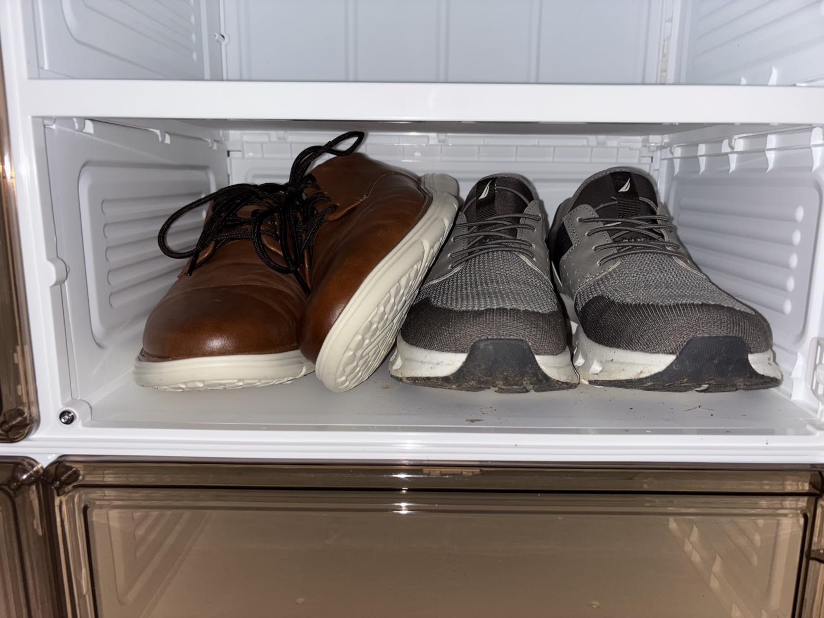 ANTBOX Portable Shoe Rack Organizer for Closet Entryway, Stackable Sneaker Storage Shoe Cabinet with Magnetic Clear Door, Large Plastic Storage Containers Bins with Lids 10 Tiers 40 Pairs customer photo 1