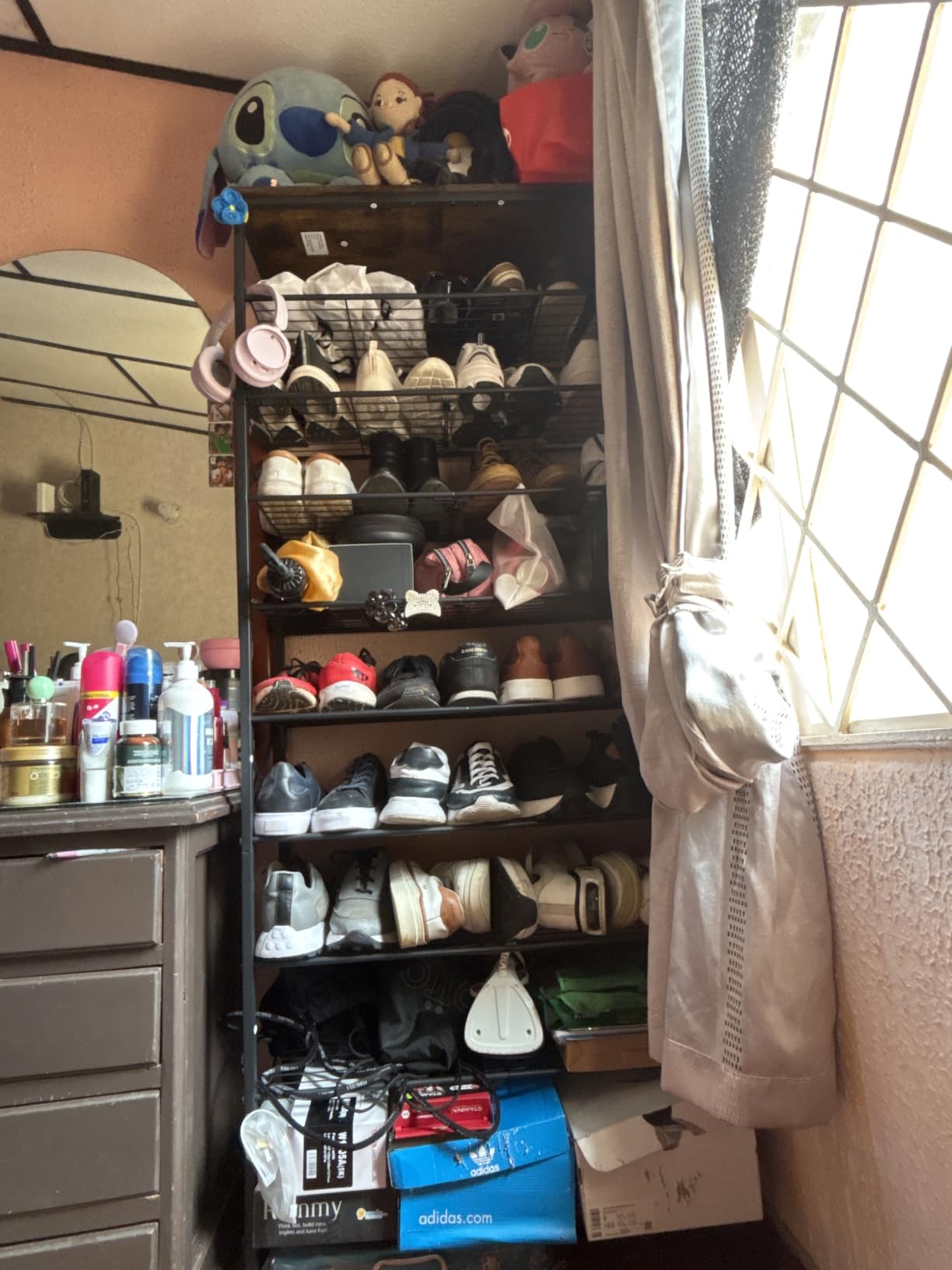 10 Tier Shoe Rack, Large Capacity Shoe Storage Organizer Holds 40 Pairs, Sturdy and Stable, for Entryway, Hallway, Closet, Dorm Room, Rustic Brown SS10BR customer photo 2