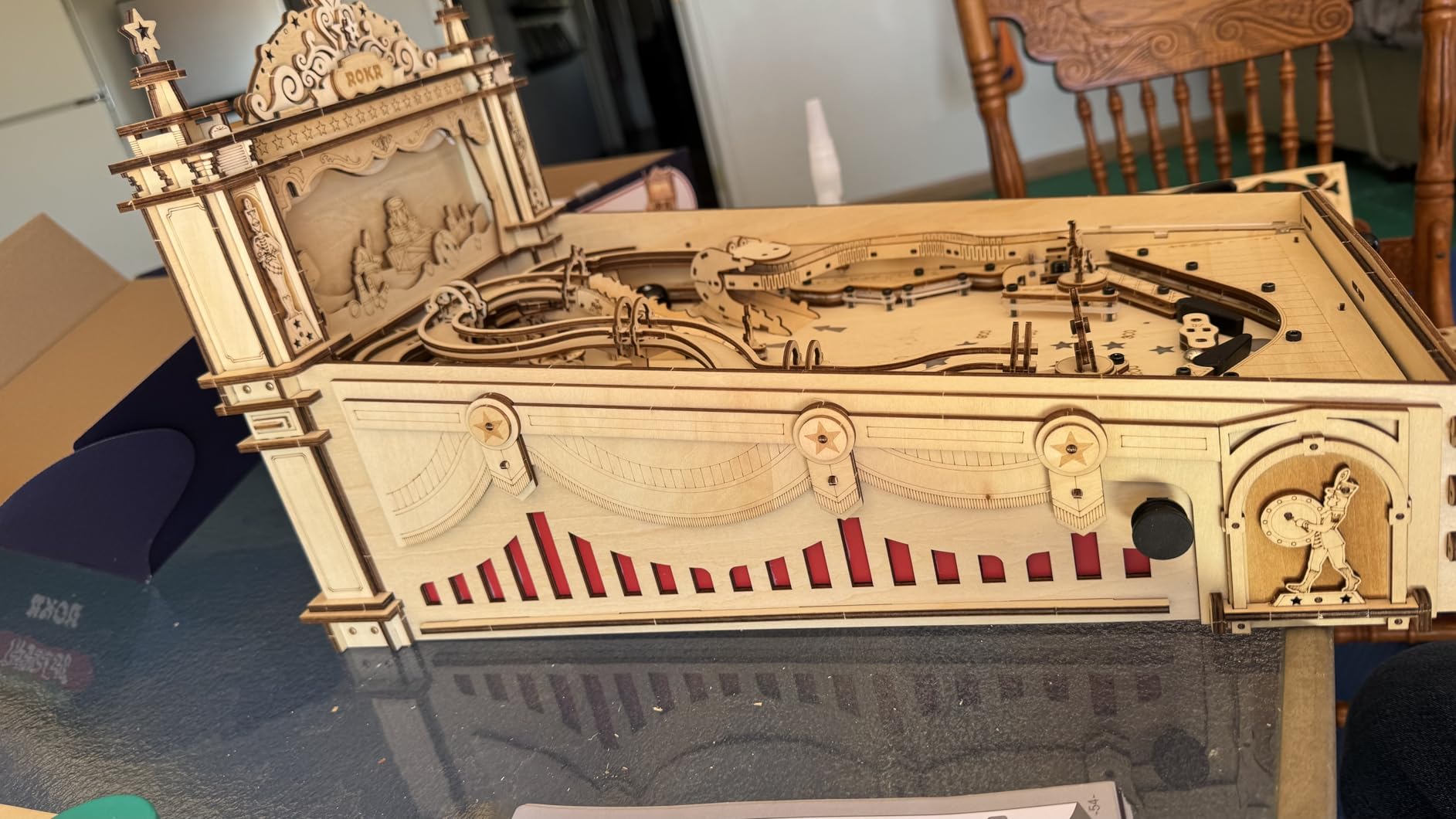 ROKR Miniature Pinball Machine-3D Wooden Puzzles for Adults-DIY Wood Model Kits for Adults-Toy Gifts for Ages 14 and Up customer photo 1