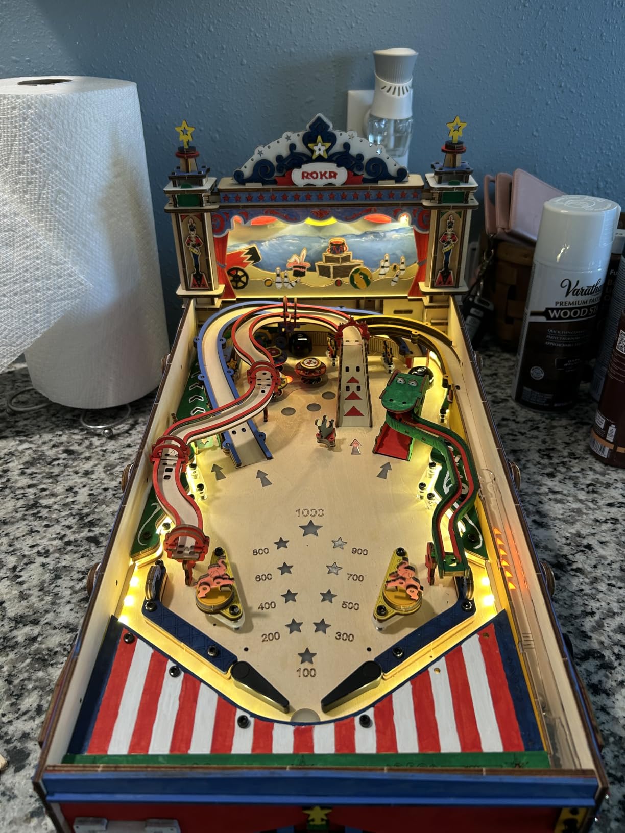 ROKR Miniature Pinball Machine-3D Wooden Puzzles for Adults-DIY Wood Model Kits for Adults-Toy Gifts for Ages 14 and Up customer photo 2