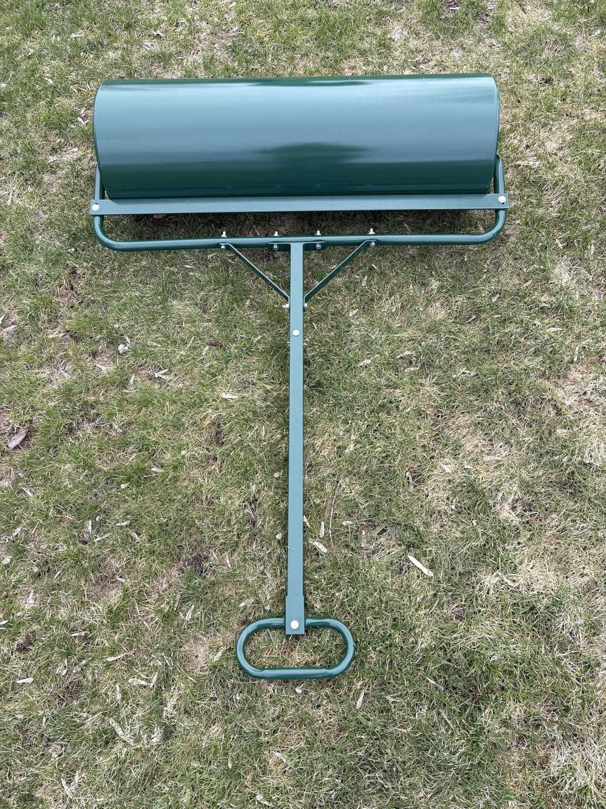 Goplus Lawn Roller, Push/Tow Behind Lawn Roller, 30 Gallon/113L Water Sand Filled Sod Roller Drum Roller with Detachable Gripping Handle customer photo 2