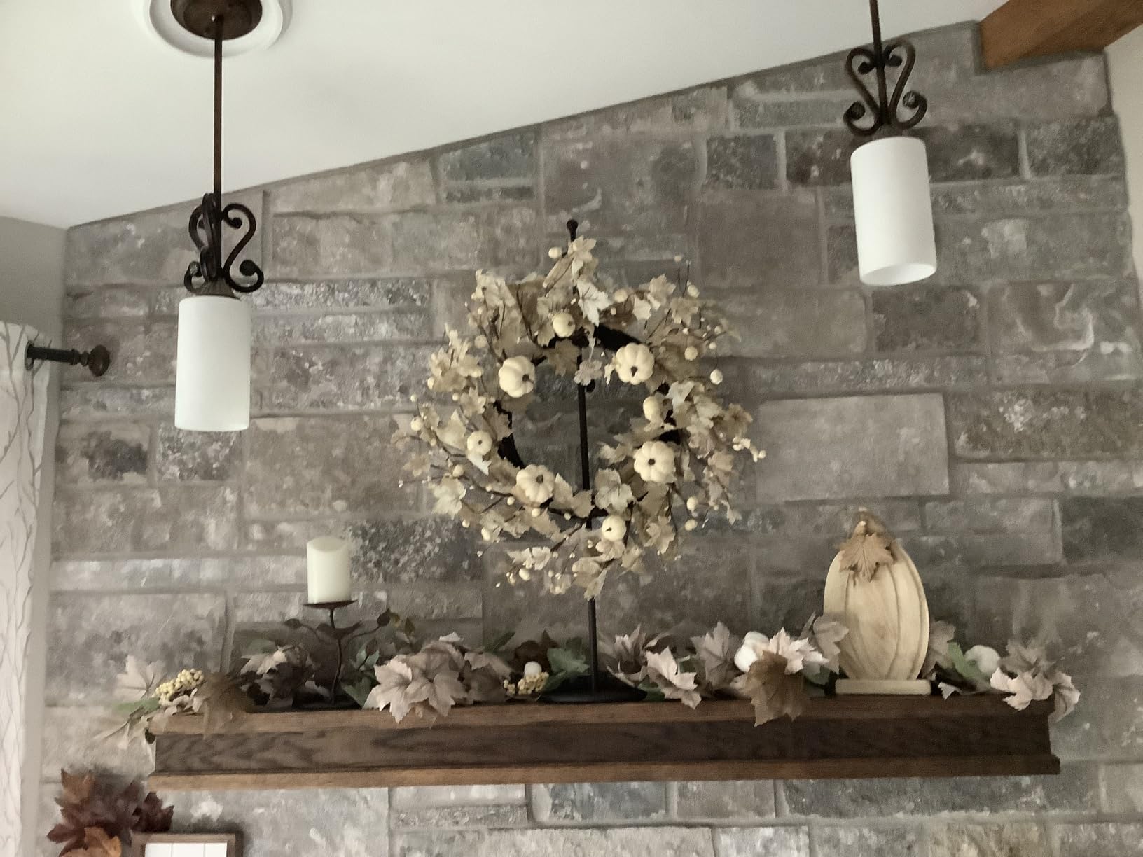 Fall Decorations for Home - 6Ft Autumn Maples Leaf Pumpkin Berry Garland | Halloween Thanksgiving Mantle Fireplace Farmhouse Harvest Decor Fall Leaves Garland for Home Indoor Outdoor Porch customer photo 1