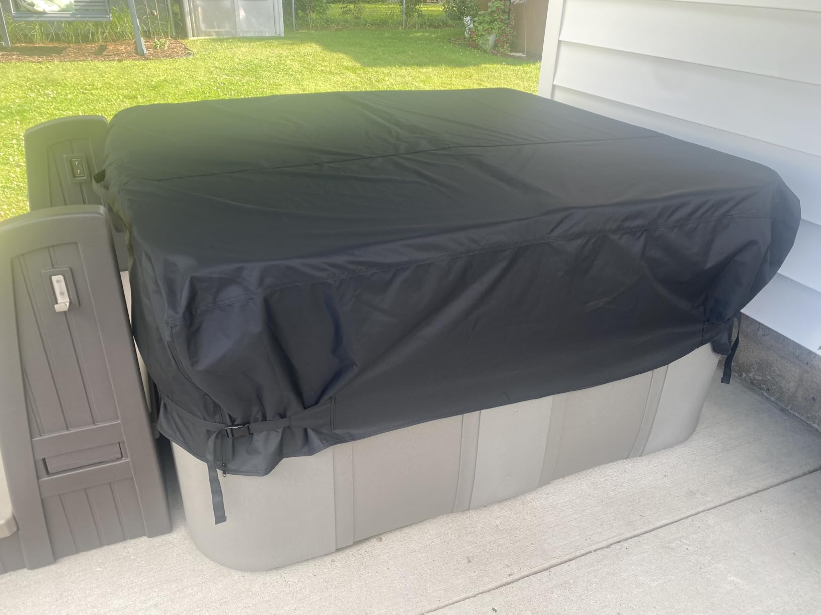 iBirdie Outdoor Waterproof Hot Tub SPA Cover 85 x 85 inch 7 x 7 ft customer photo 1