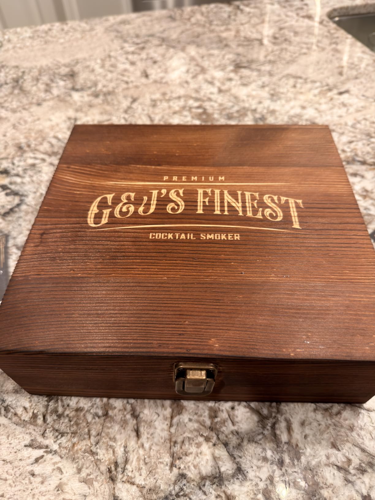 Mahogany Whiskey Smoker Kit with Quad Torch & Wood Box for Smoked Old Fashioned, Bourbon & Cocktail Drinks - 6 Chips, & Gift Set Infuser for Men, Husband, Boyfriend by G&J's Finest customer photo 1