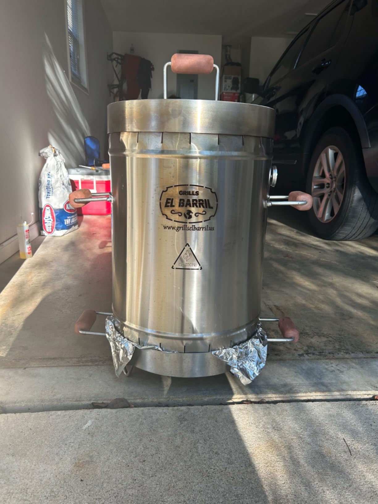 EL BARRIL 60LBS Premium Vertical Barrel Charcoal Grill Smoker - Stainless Steel Barrel Smoker with Even Heat Distribution, Juicy BBQ, Rust Resistant for Camping, Patio, Tailgating & Family BBQ customer photo 1