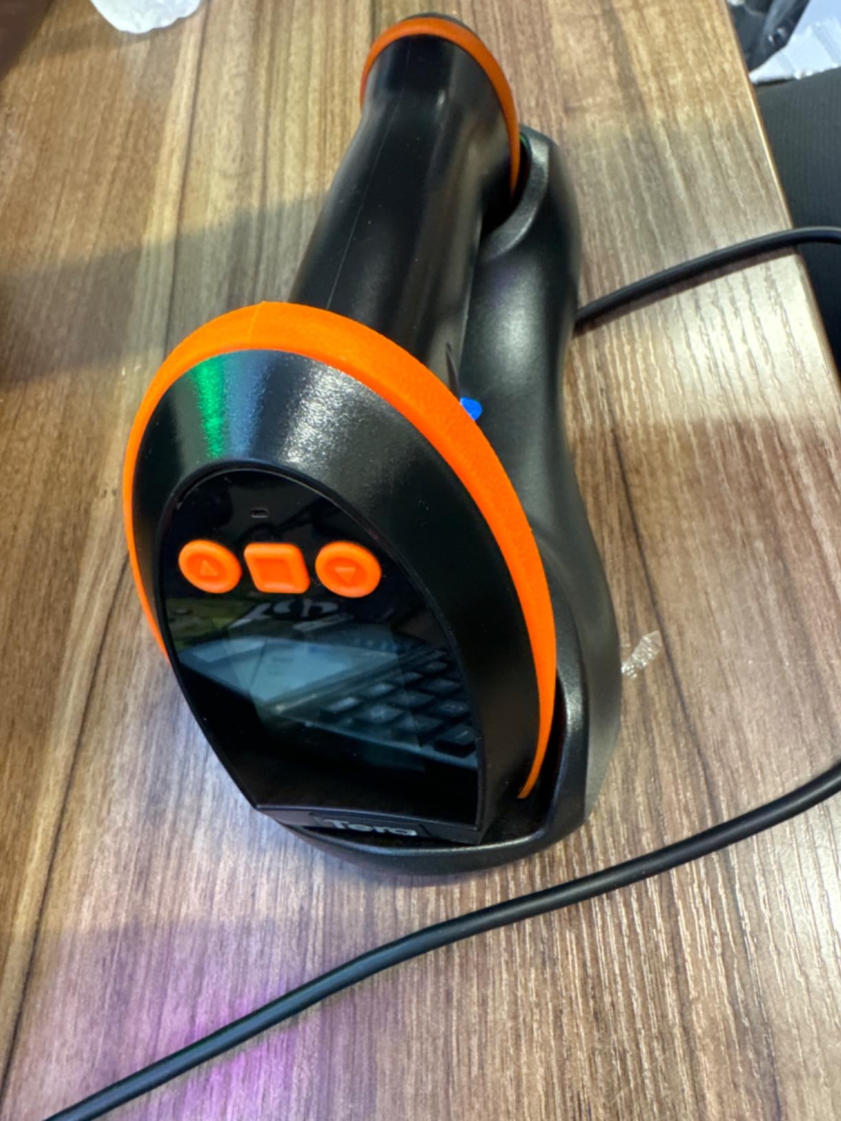 Tera Barcode Scanner Wireless with Screen: Pro Version 1D 2D QR with Setting Keypad Charging Cradle Works with Bluetooth 2.4G Wireless USB Wired Handheld Bar Code Reader HW0009 customer photo 1