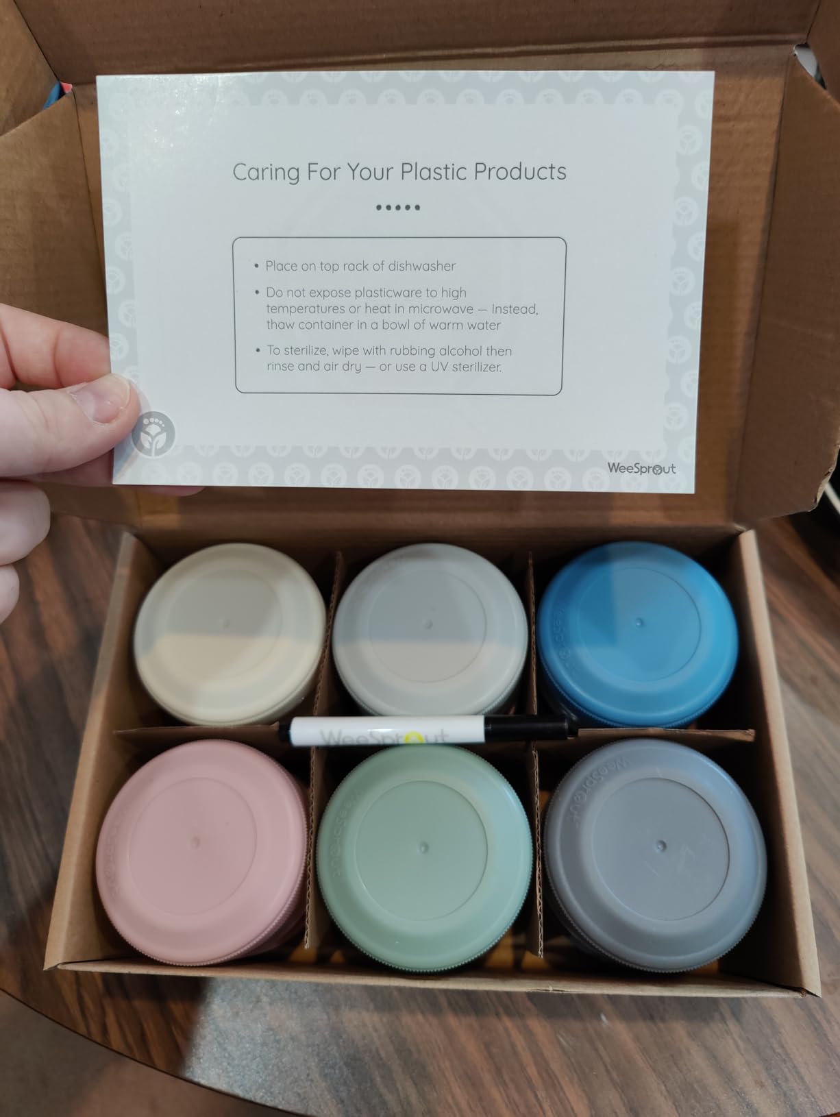 WeeSprout Leakproof Baby Food Storage - 12 Set, Small Plastic Containers with Lids, Lock in Freshness, Nutrients & Flavor, Freezer & Dishwasher Friendly, 4oz Snack Containers (Variety Matte) customer photo 1