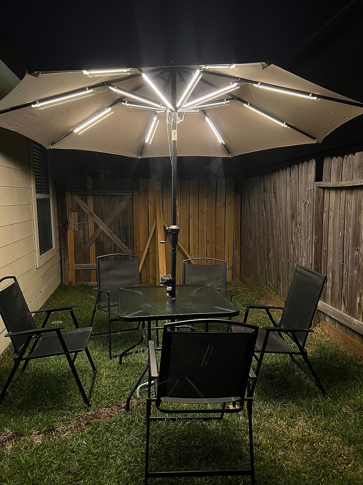 Outdoor Patio Umbrella Lights, 1000 Lumens 15W Warm White LED, Waterproof with Dimmable Timer - Umbrella Pole Light - ALL FORTUNE customer photo 2