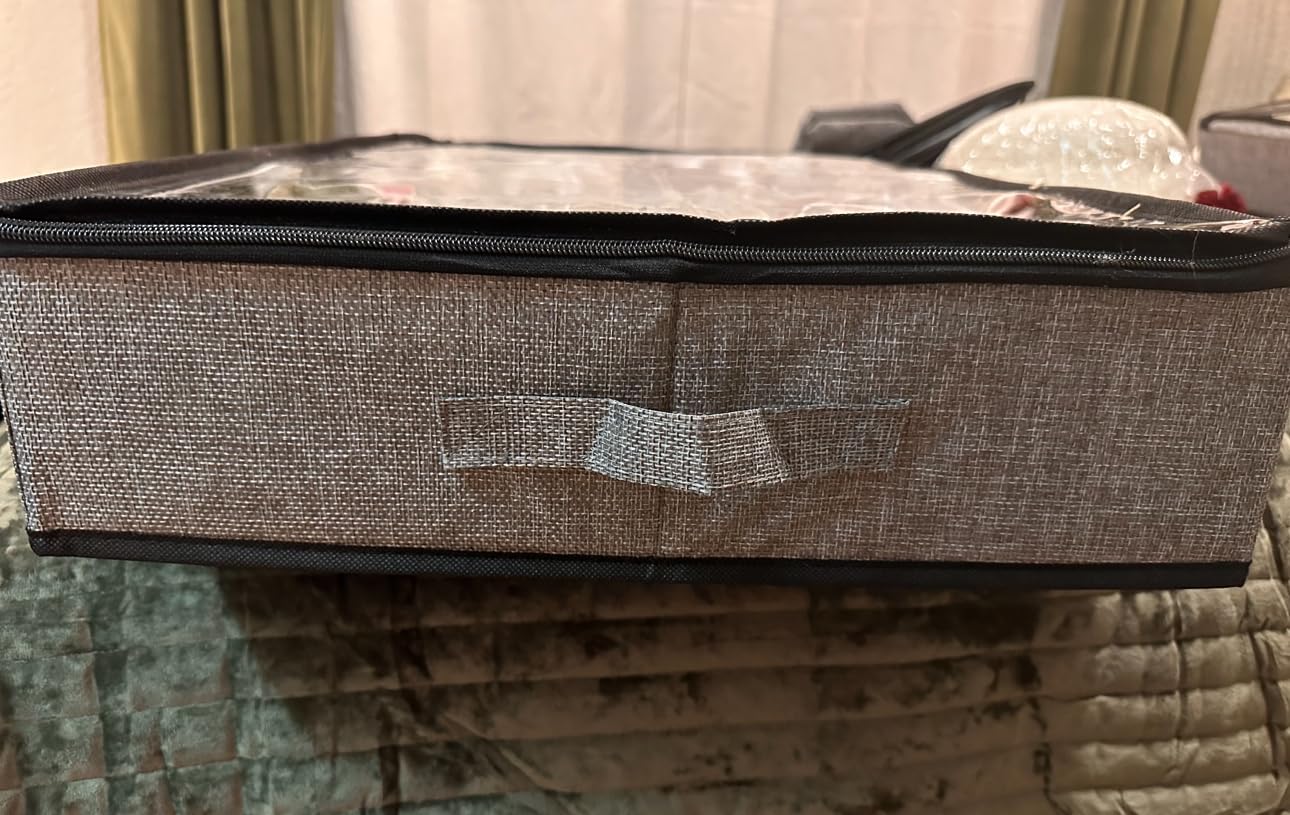 Under Bed Storage Containers 4 Pack Reinforced Underbed Organizer Box | Reinforced Sidewalls and Bottom, Low-Profile Design Below 4.5in, for Clothes and Linens, Under-Bed Storage customer photo 1