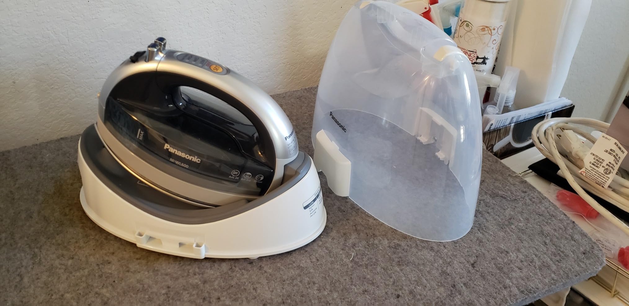Panasonic NI-QL1100L Cordless Steam/Dry Iron, 1500W Wide Stainless Steel Plate, Silver/Light Blue customer photo 1