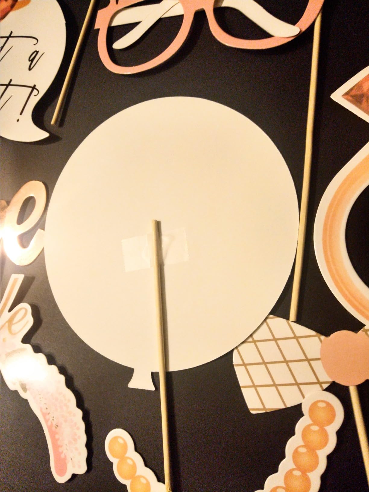 Wedding Photo Booth Props 23 Pcs Rose Gold for Bachelorette Party | Pre-Assembled & Ready, Thick Glossy Cardboard, Rose Gold Pink Glitter, for Bridal Shower Hen Party, Funny Selfie Signs customer photo 2