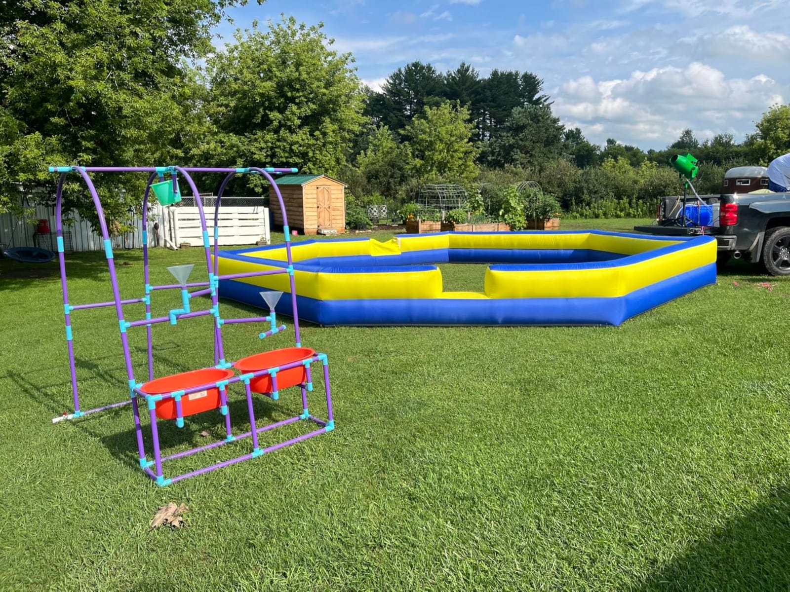 WARSUN 15FT Gaga Ball Pit Inflatable with Powerful Blower, Portable Gagaball Court for Indoor Outdoor Family Activities Inflatable Sport Games customer photo 2