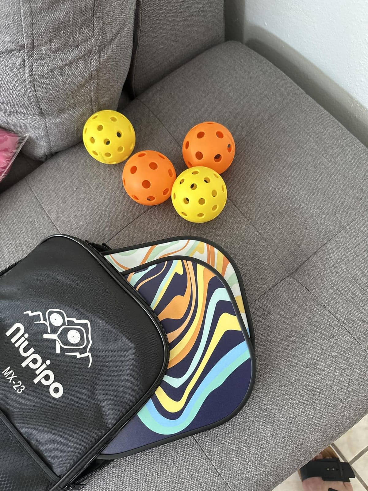 niupipo Pickleball Paddles Set of 2 or 4, USAPA Approved Fiberglass Pickleball Paddle Set with Balls and Bag, Polypropylene Honeycomb Core, Lightweight Pickleball Paddles for Beginners Men Women customer photo 2