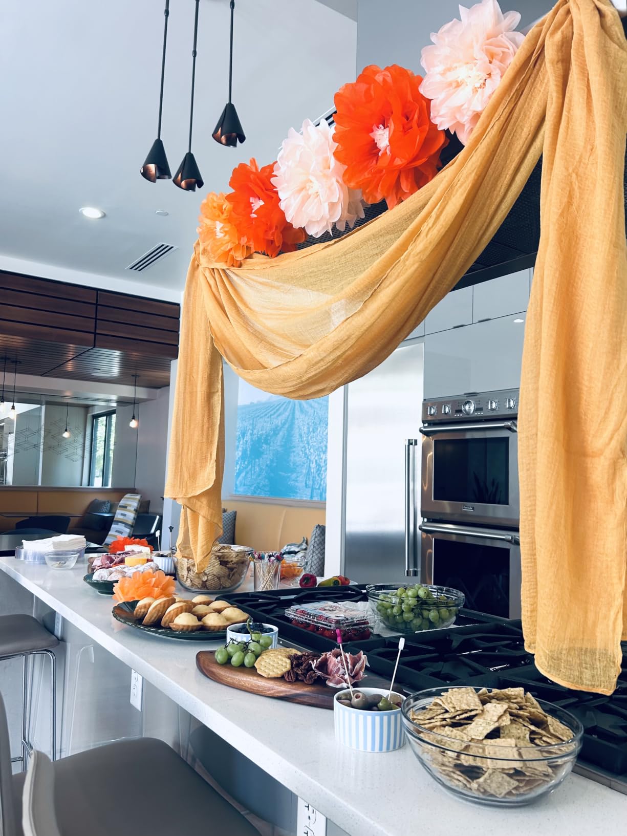 Keketoarrange Fall Thanksgiving Table Runner Terracotta Decorations 120 Inch 10 FT Rustic Burnt Orange Sheer Cheese Cloth for Baby Bridal Shower Friendsgiving Party Centerpiece Gauze Decor for Home customer photo 1